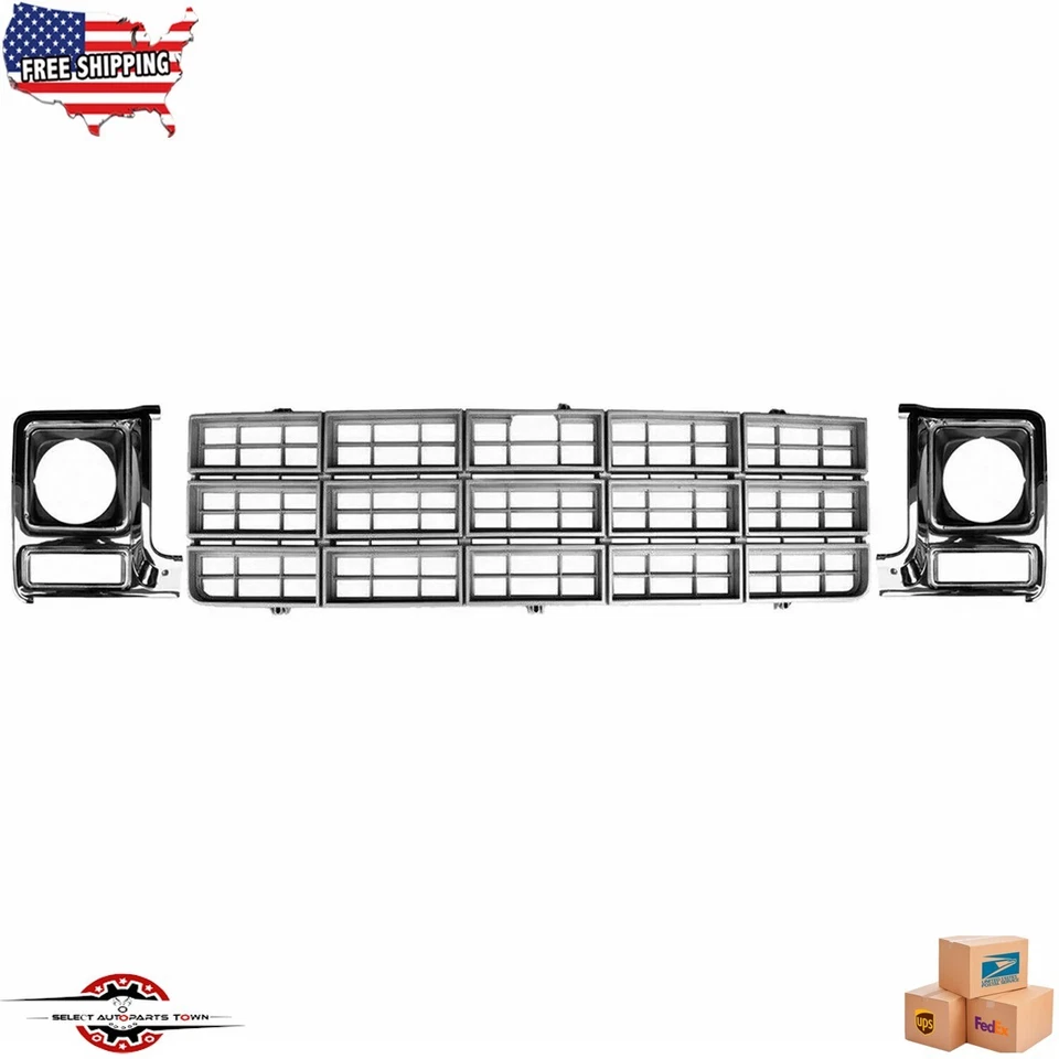 Fits 1979-1980 Chevrolet C/K Series Pickup New Front Grille Headlight Bezels 3PC Foto 1 de 4