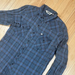 Camisa vaquera vintage Salt Valley Western para hombre mediana azul a cuadros perla a presión - Imagen 1 de 9