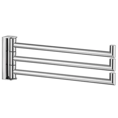 Swivel Towel Bar Polished Chrome 304 Stainless Steel with 3 Foldable Arms - Image 1 of 4