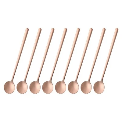 8pcs Espresso Spoons 6.7 Inch Stainless Steel Round Coffee Spoon Rose Gold Tone - Image 1 of 4