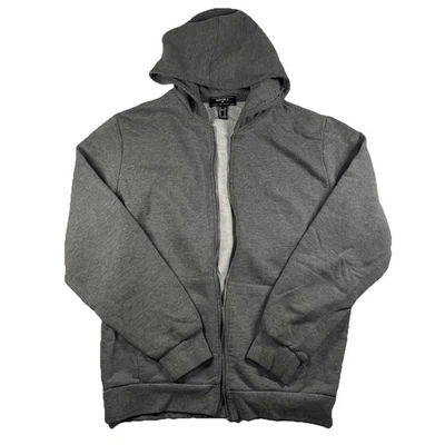 Forever 21 Hombre Sudadera con Capucha con Cremallera Gris Medio con Bolsillos Sin Cuerdas Ni Cremallera Foto 1 de 4