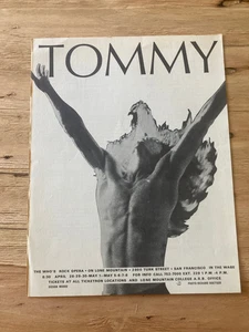 TOMMY The Who Rock Opera 1971 Lone Mountain College San Francisco programma/volantino - Foto 1 di 2