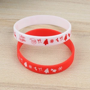 8pcs Christmas Bracelet Silicone Bracelet Kids Wrist Band Bracelet Bangle for - Picture 1 of 12