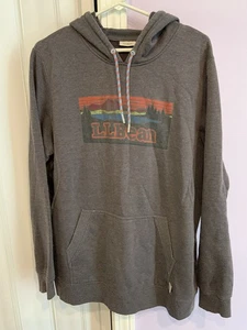 Vintage LL Bean Hoodie Pullover Gr. XL grau Retro Grafik - Bild 1 von 8