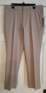 Walter Hagen Perfect Chinchilla Khaki Pant 38/30 Tan Stretch Flat Front 5-Pocket - Picture 1 of 5