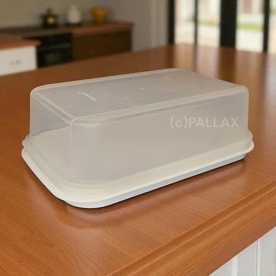 TUPPERWARE C31 KÄSE-BUFFET WEISS KÄSEHAUBE SERVIERPLATTE 28,7 CM - Bild 1 von 2