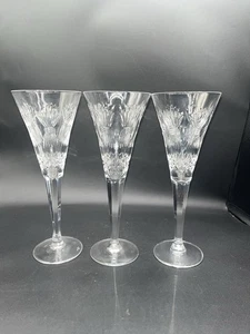 Set Of 3 - Waterford Crystal Millennium Prosperity Champagne Flutes - Picture 1 of 6