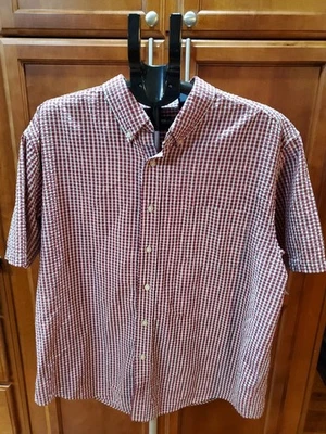 Camisa de hombre Route 66 roja blanca a cuadros manga corta talla XL Foto 1 de 4