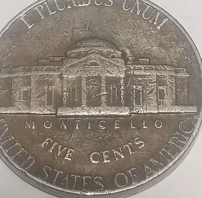 1974 P Copper Toned Obv&Rev Jefferson Nickel Coin,Free Shipping!!! - Image 1 of 3