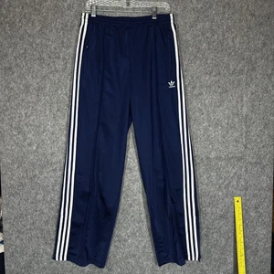 Adidas Track Pants Womens Medium Navy Originals 3-Stripes Zip Trefoil Athletic - Picture 1 of 12