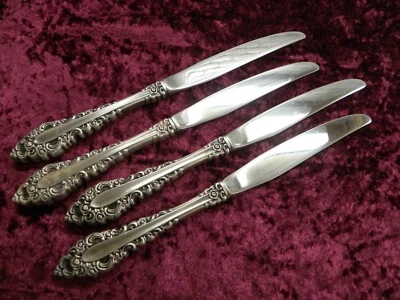 ROYAL GRANDEUR 9 1/2" Dinner Knives x4 Oneida Community Silverplate VERY FINE - Image 1 of 3