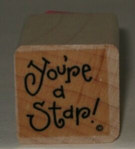 CTMH Rubber Stamp "You're a Star!" Wood Mount 1" x 1"