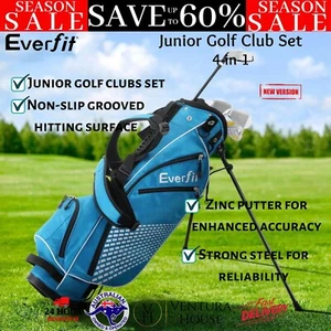 Everfit Golf Clubs Set Junior Right Handed Iron Golf Wedges Golf Stand Bag - Picture 1 of 12