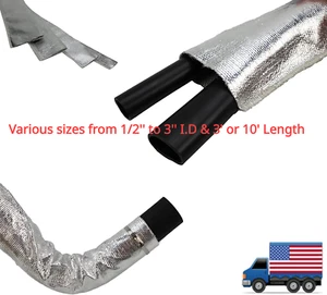 Heat Sheath Sleeve Sewn Aluminized Sleeving for Ultimate Hi-Temp Protection - Picture 1 of 17
