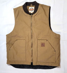 Cowboy Work Wear Canvas Vest Size Large Outerwear Lined Insulated Beige C8 - Picture 1 of 12