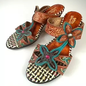 Spring Step L'Artiste Durrow Hand Painted Sandals Size EU 38 US 7.5 NEW - Picture 1 of 19
