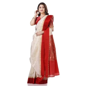 Women`s Bengal Art Garad Handmade Kalka Silk Saree With Blouse Pcs - Picture 1 of 5