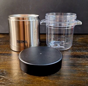 Thermos With Removable Microwavable Container, 12-Ounce, Stainless Steel EUC - Picture 1 of 15
