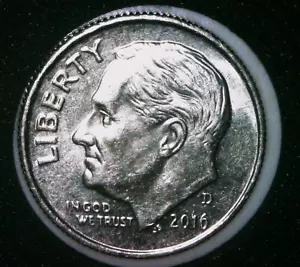 2016D ROOSEVELT DIME WITH A DOUBLED DIE OBVERSE "DOUBLED EAR" VAREITY - Picture 1 of 9