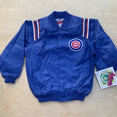 Deadstock Y2K Chicago Cubs VTG Majestic DIAMOND COLLECTION Bomber Jacket YOUTH L - Image 1 of 4