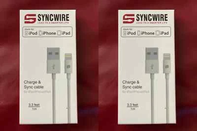 *2 PACK* SYNCWIRE SW-01 Lightning 1m/3.3ft Cables for iPhone iPad MFi-Certified - Image 1 of 4