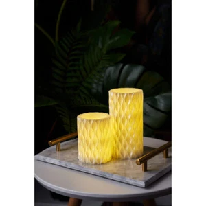 2 candele di cera LED Paulmann Pauleen Cosy Pearl bianco caldo batterie AAA interruttore - Foto 1 di 8