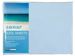 Bambury Sonar 250TC Sky Blue DOUBLE Bed Cool Sheet set. Cool & Comfortable - Picture 1 of 7