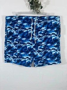Men's Berkley Jensen Swim short with pockets Blue Fish print size XXXL - Picture 1 of 2