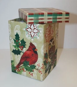 Owl and Red Robin Bird Decorative Rectangle Box - Picture 1 of 6