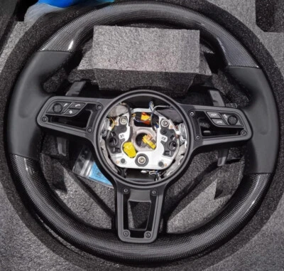 Volante para Porsche Mancan Panamera Cayenne 911 718 actualización fibra de carbono Foto 1 de 4