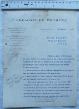 1911 letter Compagnie de Béthune, Bully-les-Mines