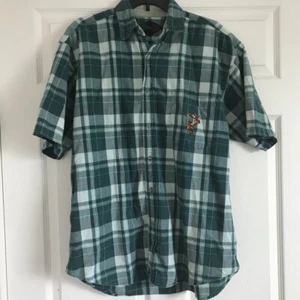 Tigger Winnie Pooh Disney Verde Cuadros Bordado Para Hombre Talla L Botón Rockabilly - Imagen 1 de 4