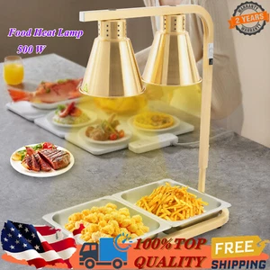 Modern Double Head Electric Food Heat Lamp Warmer Light for Food Service 500W US - Picture 1 of 15