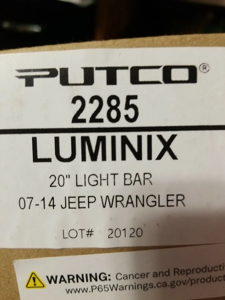 Kit de suportes de montagem para capô de barra de luz Putco 2285 2007-2014+ Jeep Wrangler 20" - Imagem 1 de 4
