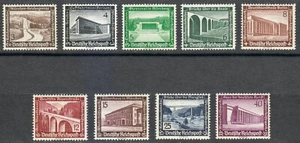 Germany 1936 MNH Mi 634-642 Sc B93-B101 Nazi architecture. Neoclassicism ** - Picture 1 of 2