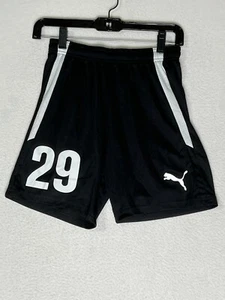 Puma Black Athletic Football Team goal 29 Shorts Elastic Waist Boy's Size Large - Picture 1 of 6