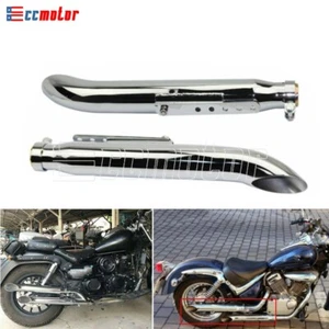 2Pcs 45MM Motorcycle Exhaust Muffler Tip Silencer Pipe For Harley Chopper Bobber - Picture 1 of 11