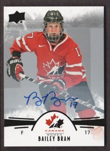 2016-17 UD Team Canada Juniors Hockey Black Autographs #21 Bailey Bram