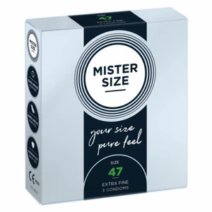Mister Size condoms * 47 mm width * Small Transparent Natural Feel condoms Box 3 - Picture 1 of 10