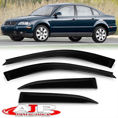 Window Visors Sun Shade Rain Guard Deflector For 1998-2005 Volkswagen Passat B5 Foto 1 de 4