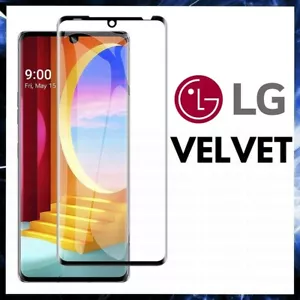 For LG VELVET CURVED SCREEN PROTECTOR 9D FULL COVER GORILLA TEMPERED GLASS BLACK - Picture 1 of 9
