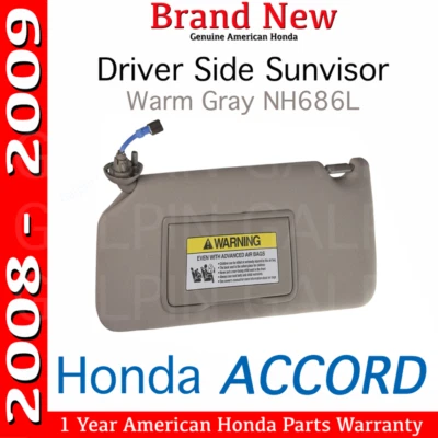 🔥Genuine OEM Honda Accord Driver's Side Warm Gray NH686L Sunvisor 2008 - 2009🔥 - Image 1 of 3