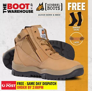 Mongrel Work Boots 961050, Wheat, Soft Toe, Non Safety, Nubuck, Zip Sider. NEW! - Picture 1 of 10