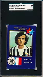 1990 *RAR* Russische Fußballkarte von MICHEL PLATINI SGC = PSA A - Bild 1 von 3