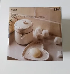 Next Soap Dish Storage Set Heart Beige Cream - Picture 1 of 2