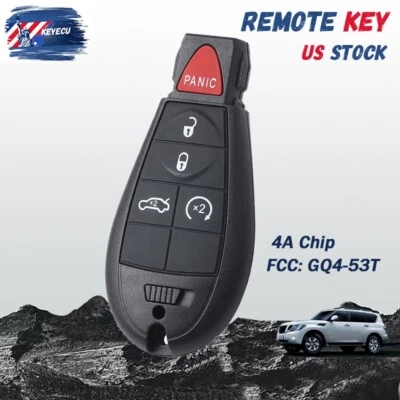 Smart Key for Jeep Cherokee 2014-2019 Remote Start Fob GQ4-53T 4A Chip 5 Button Foto 1 de 4