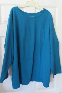 NEW/unworn WOMEN WITHIN 34/36 4X teal long sleeved shirt blouse top - Picture 1 of 4