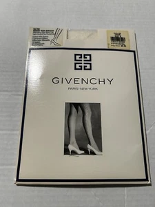Givenchy Gleaner Trellis Sideseam Pantyhose Sz B Ivory Control Top NOS 1988 New - Picture 1 of 5