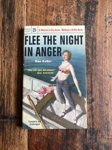 FLEE THE NIGHT IN ANGER By Dan Keller~1954 Vintage Paperback VG Condition - Bild 1 von 12