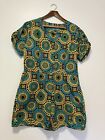 Sika Playsuit Jumpsuit 16 18 Shorts Canvas Tribal Ethnic African Turquoise Gold